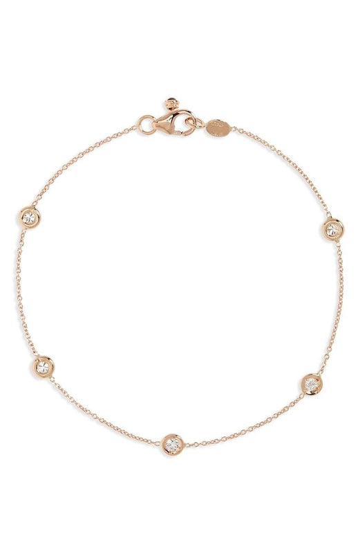 18K Rose Gold Diamonds By The Inch 5 Station Bracelet Bracelets Roberto Coin