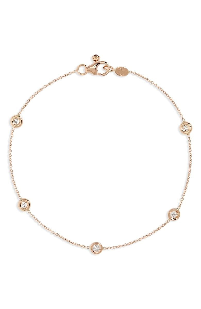 18K Rose Gold Diamonds By The Inch 5 Station Bracelet Bracelets Roberto Coin