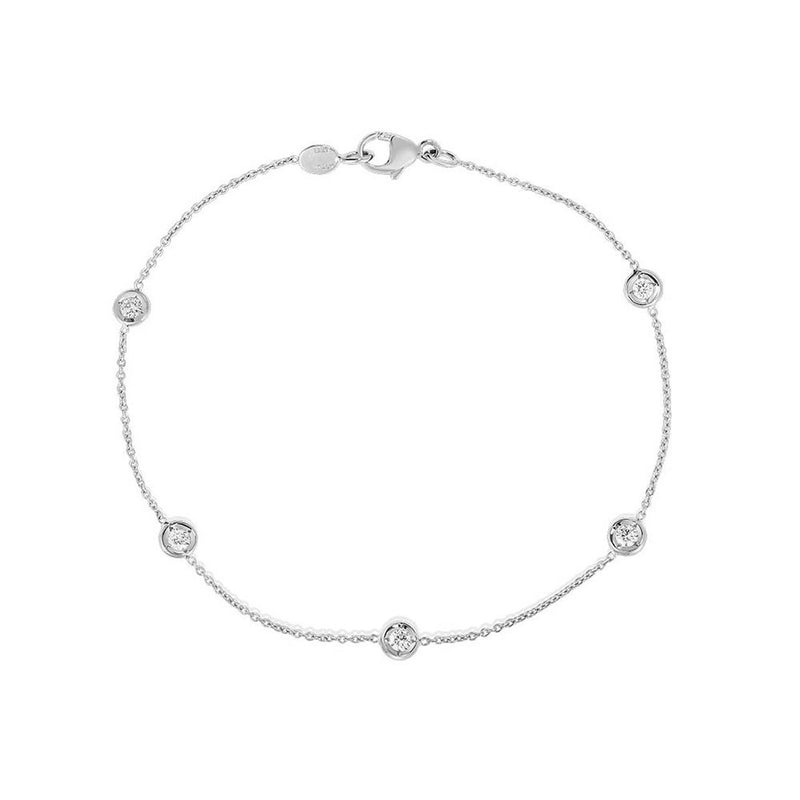 18kt White Gold Diamonds by the Inch 5 Station Bracelet Bracelets Roberto Coin