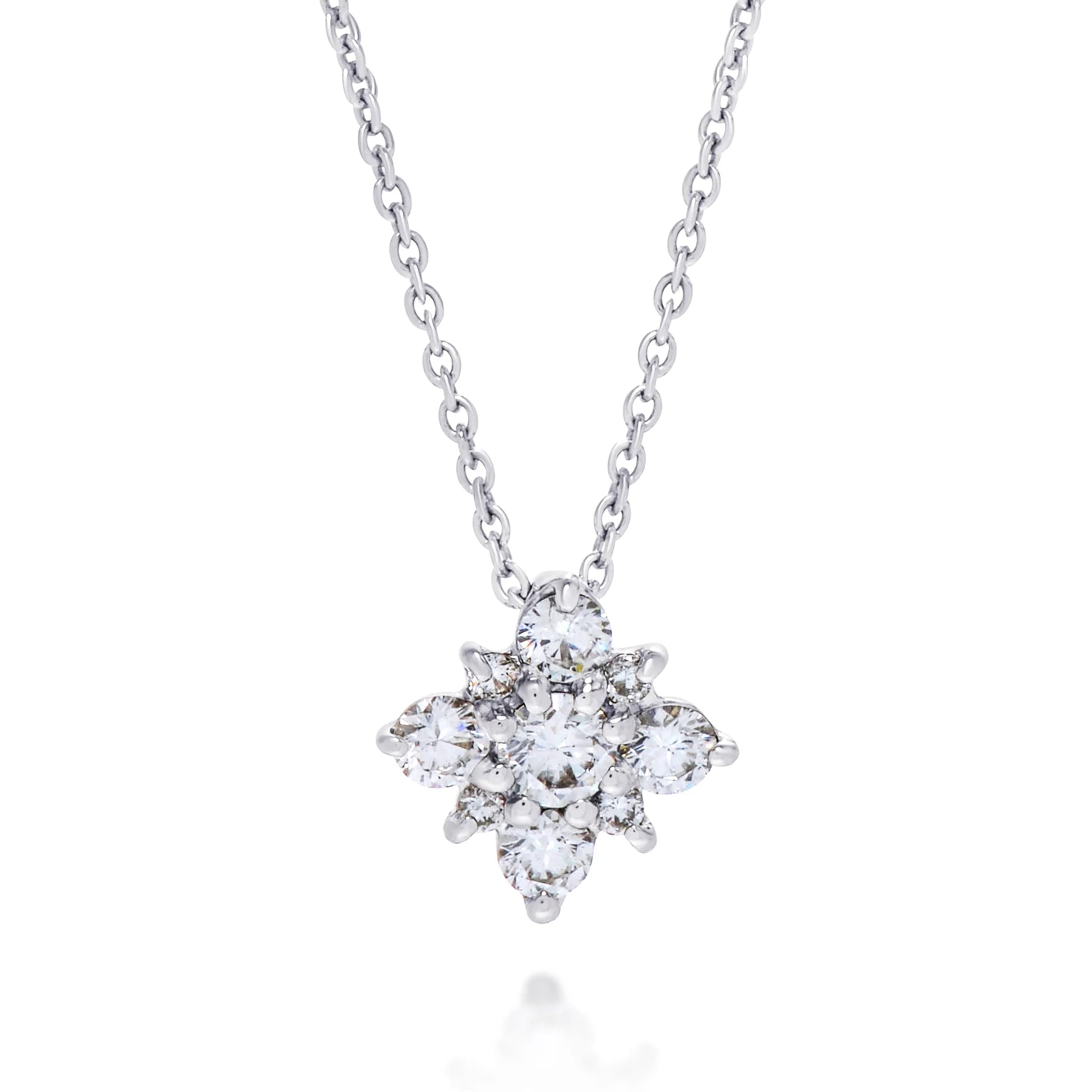 18kt. White Gold Diamond Star Pendant Necklace Necklaces Roberto Coin