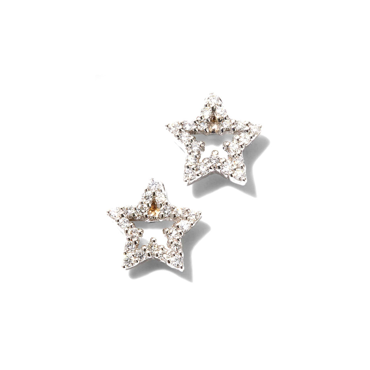 18kt White Gold Diamond Star Stud Earrings Earrings Roberto Coin