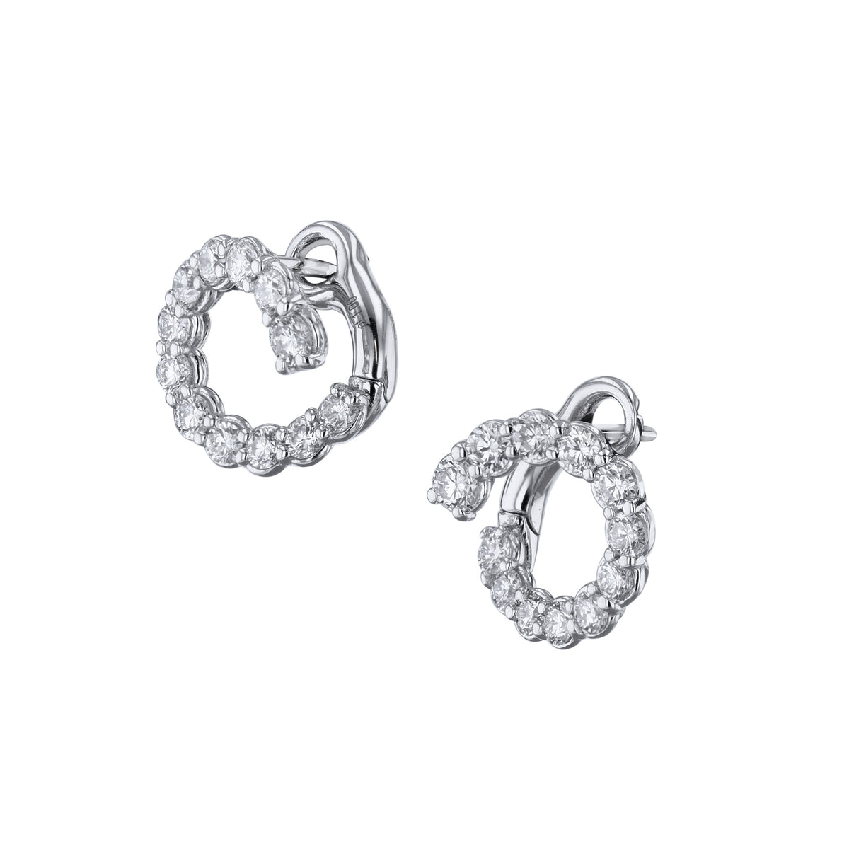 White Gold Diamond Earrings - Alternate View 1