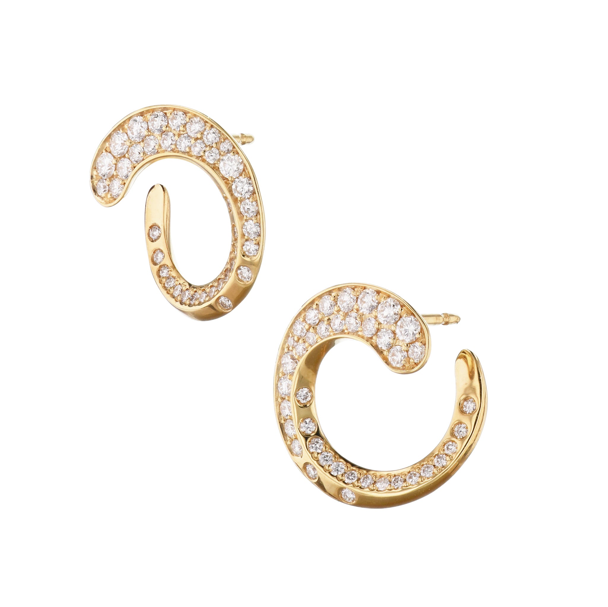 Diamond Yellow Gold Earrings Earrings Curated by H