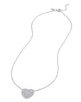 Pave Diamond White Gold Heart Necklace Necklaces Curated by H