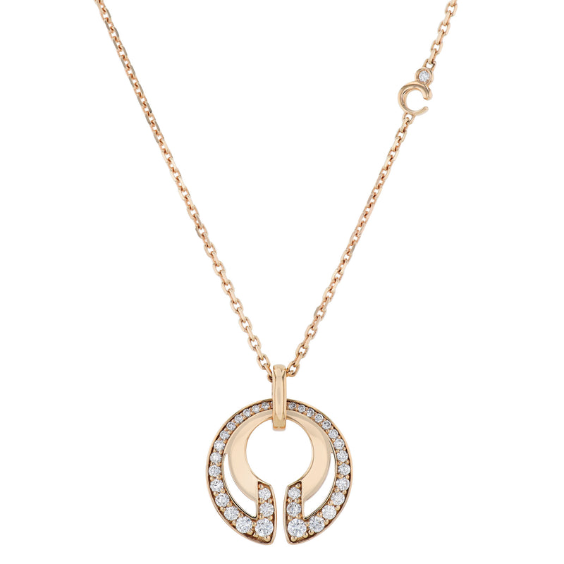 Rose Gold Diamond Pave Pendant Necklace Necklaces Curated by H