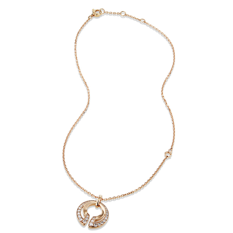 Rose Gold Diamond Pave Pendant Necklace Necklaces Curated by H