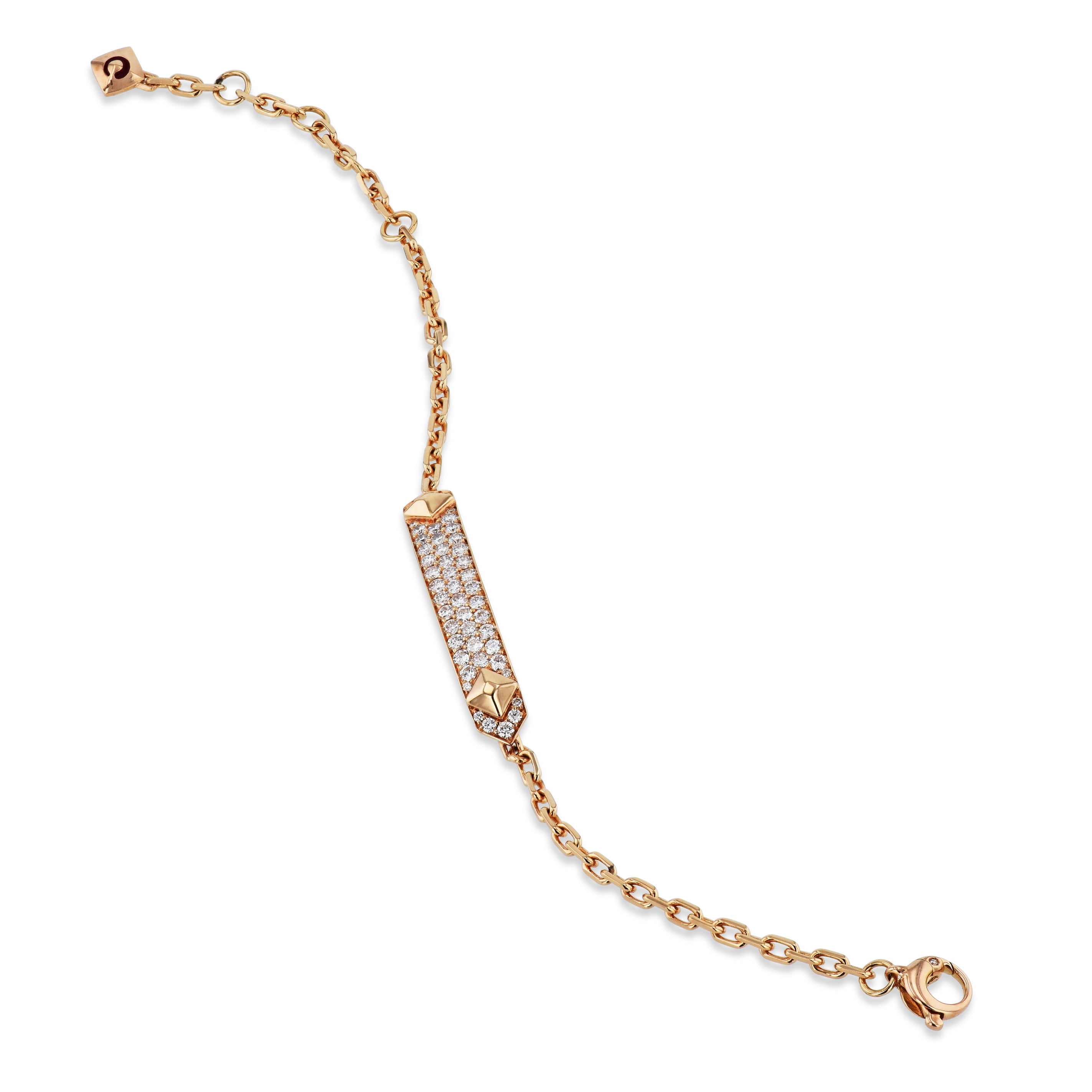 Rose Gold Pave Diamond Bracelet Bracelets Curated by H