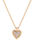 Rose gold Diamond Pave Heart Necklace Necklaces Curated by H