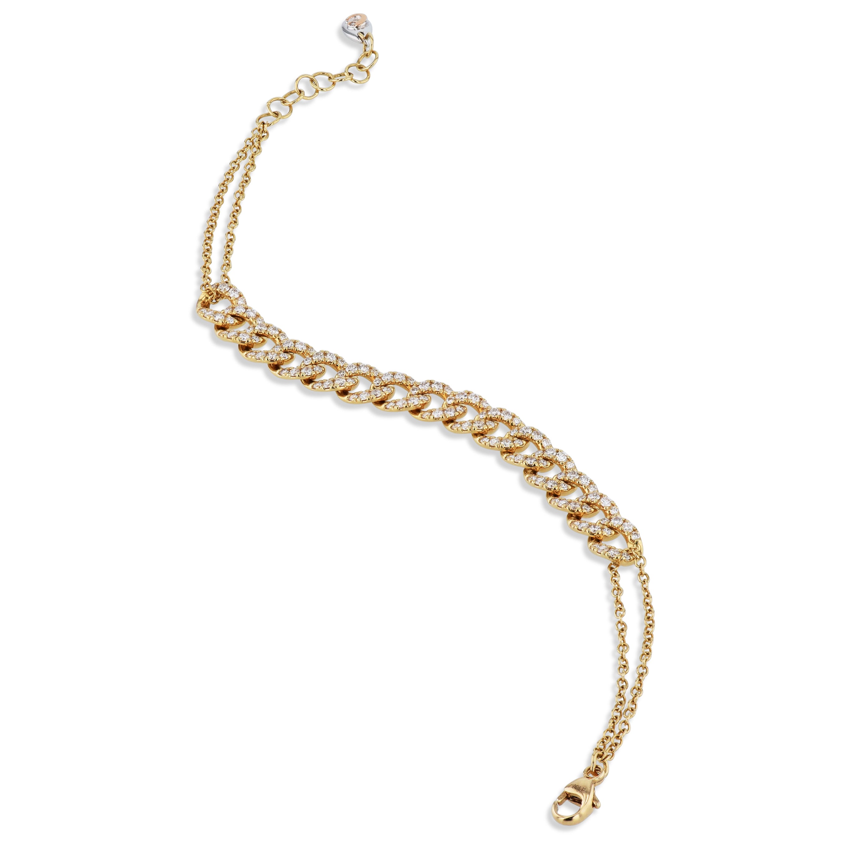 Yellow Gold Pave Diamond Link Bracelet Bracelets Curated by H