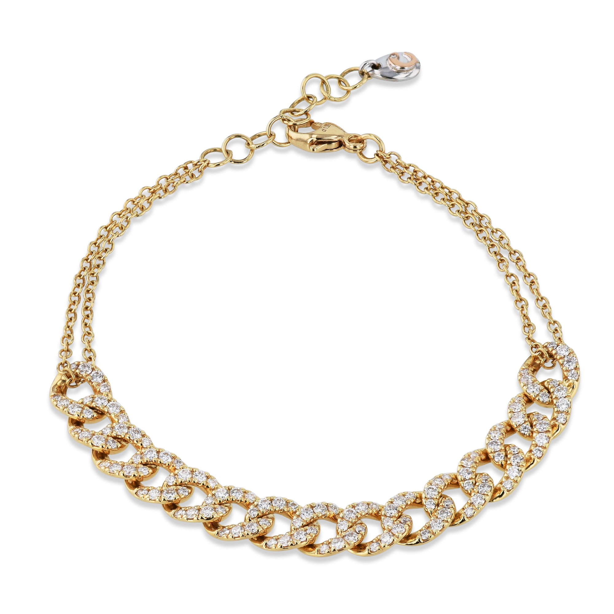 Yellow Gold Pave Diamond Link Bracelet Bracelets Curated by H