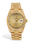 Rolex Day-Date 36mm 18K Yellow Gold Barked Bezel Estate Watch - 18078 Watches Estate & Vintage