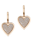 Pave Diamond Heart Rose Gold Hoop Earrings Earrings Curated by H
