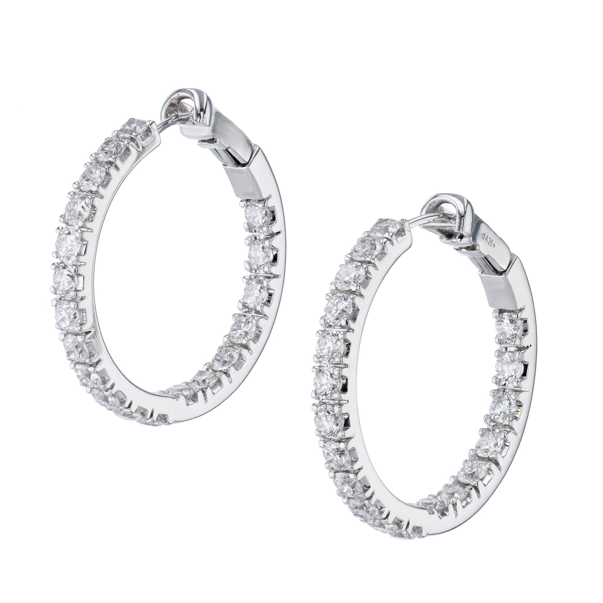 Diamond White Gold Hoop Earrings Earrings Curated by H