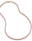 Pink Gold Diamond Pink Sapphire Tennis Necklace Necklaces H&H Jewels