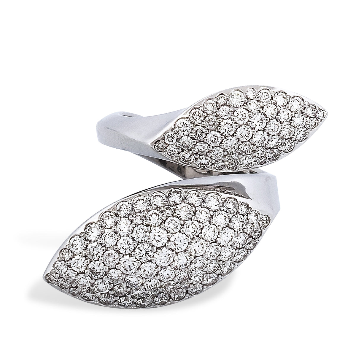 Diamond Pave 18K White Gold Ring - Alternate View 1