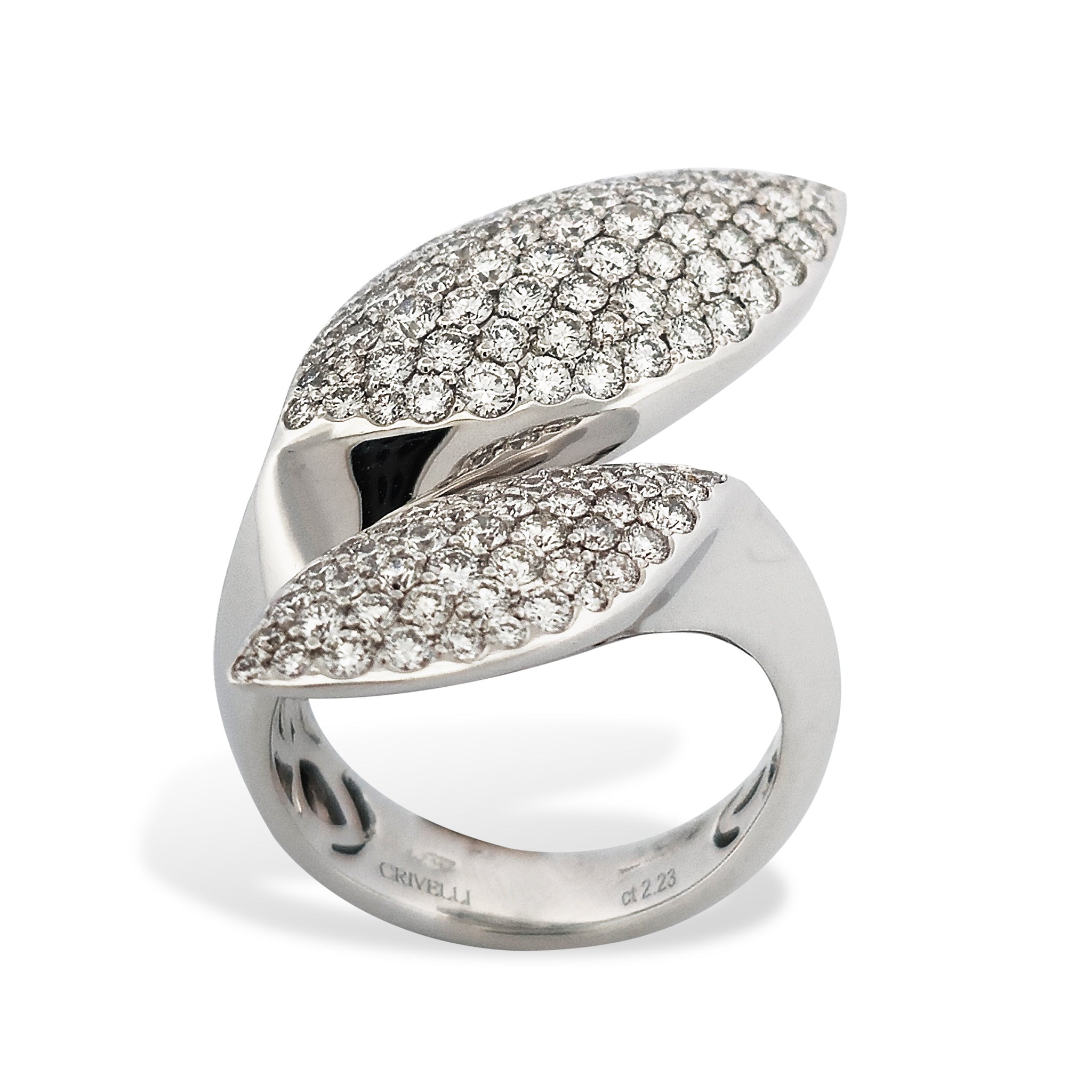 Diamond Pave 18K White Gold Ring Rings Curated by H