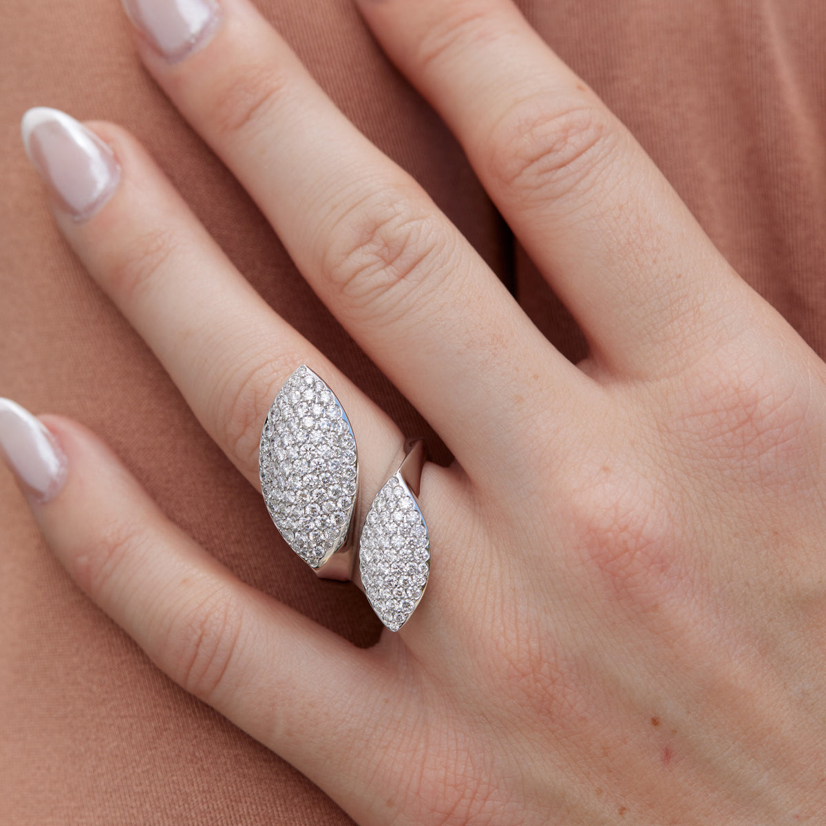 Diamond Pave 18K White Gold Ring - Alternate View 2