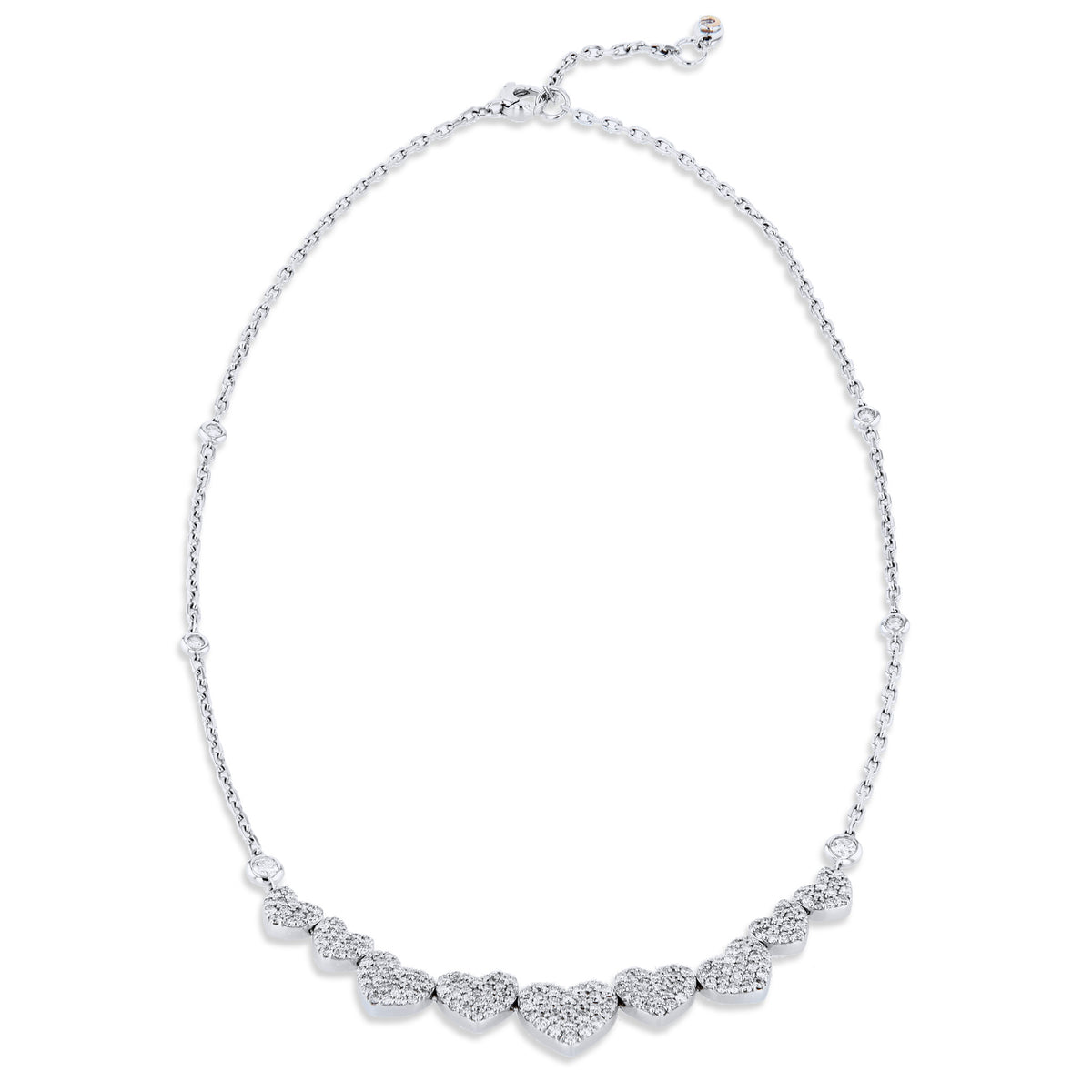 ‘Queen of 9 Hearts’ White Gold Diamond Necklace Necklaces Curated by H
