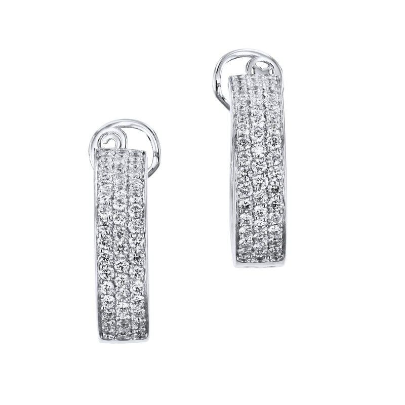 White Gold Diamond Pave Inside-Out Hoop Earrings Earrings Curated by H