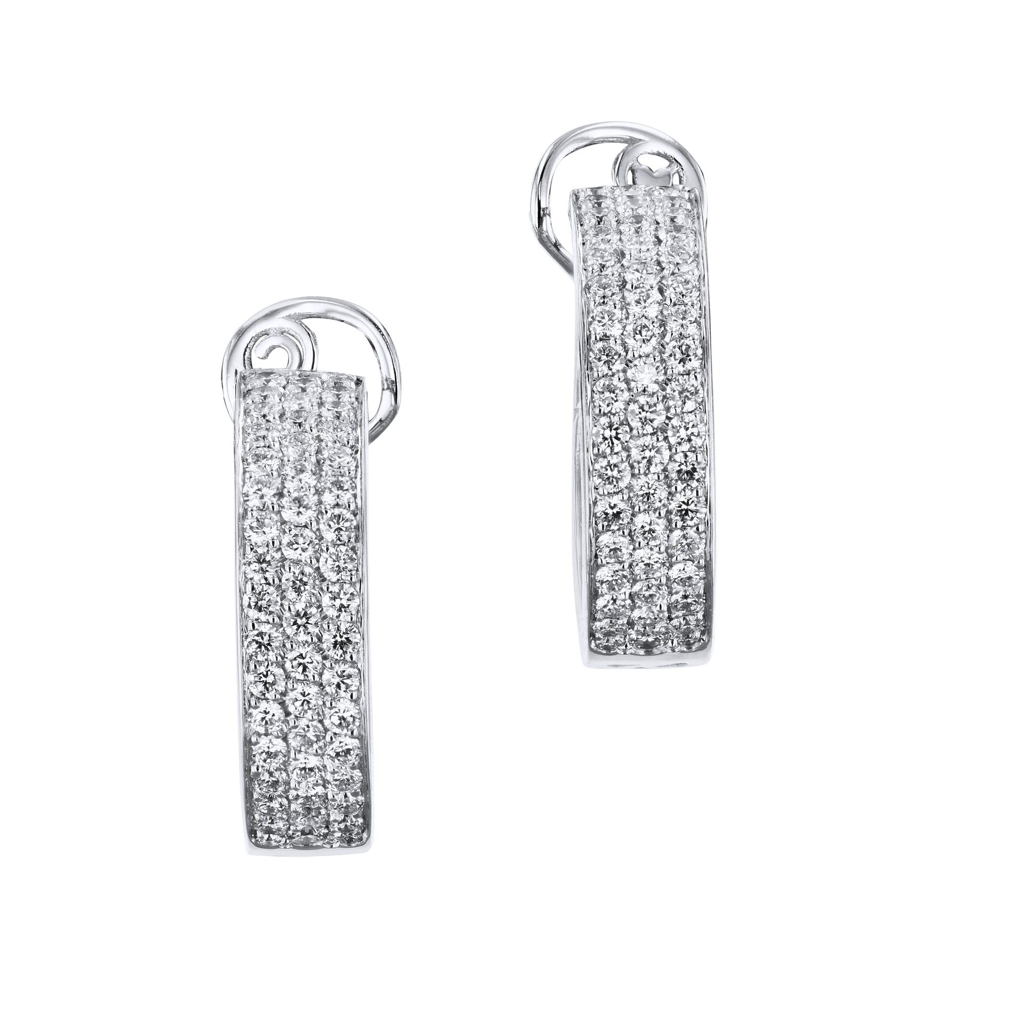 White Gold Diamond Pave Inside-Out Hoop Earrings Earrings Curated by H