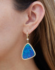 Boulder Opal Yellow Gold Diamond Pave Drop Earrings Earrings H&H Jewels