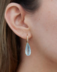 Milky Aquamarine Yellow Gold Diamond Pave Drop Earrings Earrings H&H Jewels