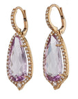 Kunzite Rose Gold Diamond Pave Drop Earrings Earrings H&H Jewels