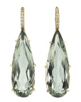 Prasolite Yellow Gold Diamond Pave Drop Earrings Earrings H&H Jewels