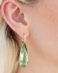 Prasolite Yellow Gold Diamond Pave Drop Earrings Earrings H&H Jewels