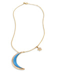 Moon and Star Turquoise Yellow gold Diamond Necklace Necklaces Curated by H
