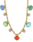 Mixed Colored Stone and Diamond 18k Yellow Gold Necklace Necklaces Curated by H