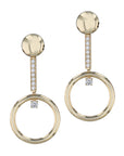 Yellow Gold Diamond Pave Drop Earrings Earrings Curated by H