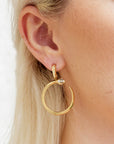 Yellow Gold and Diamond Pave Drop Earrings Earrings Curated by H