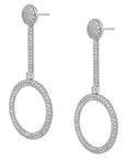 Diamond Pave 18K White Gold Drop Earrings Earrings Curated by H