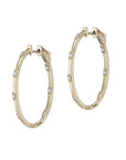 Diamond Pave Yellow Gold Hoop Earrings Earrings Curated by H