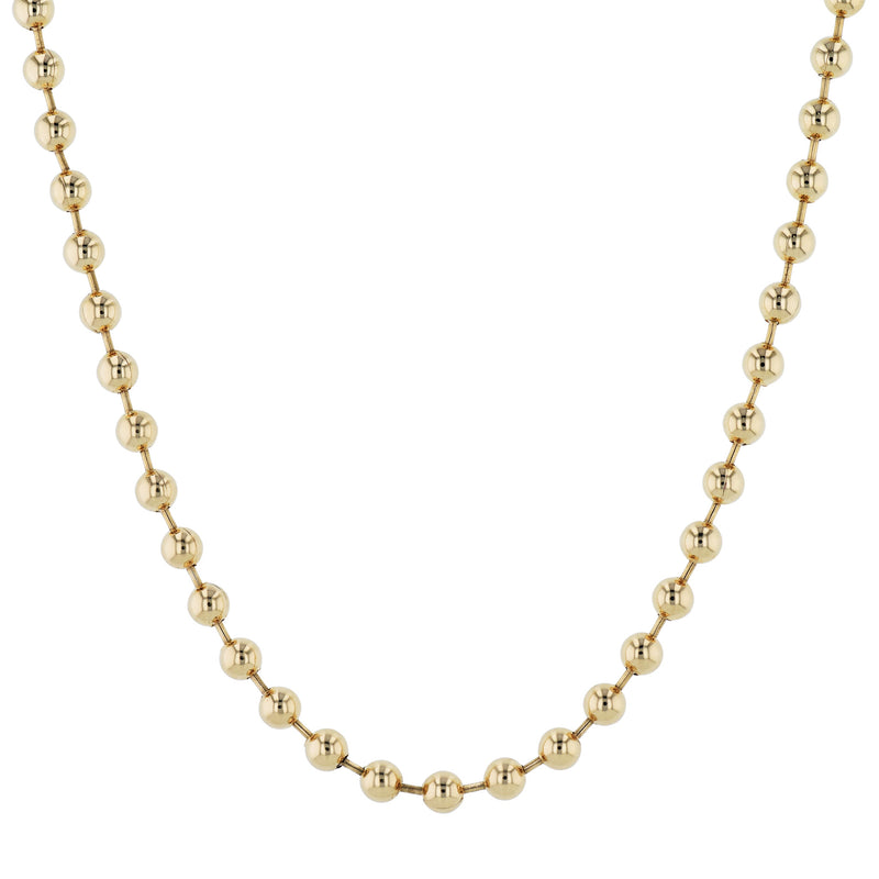 Yellow Gold Diamond Pave Beaded Chain Necklace Necklaces Curated by H