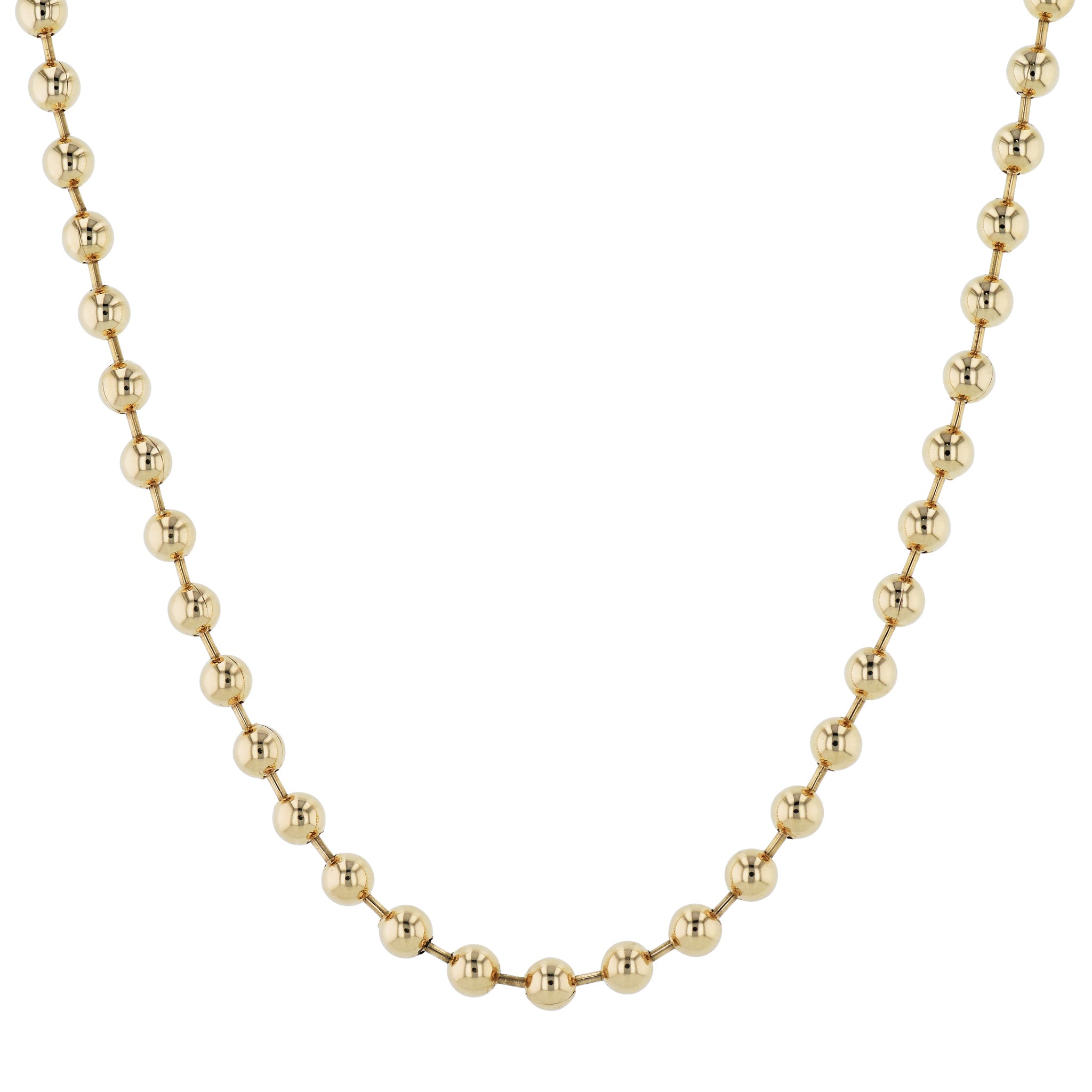 Yellow Gold Diamond Pave Beaded Chain Necklace Necklaces Curated by H