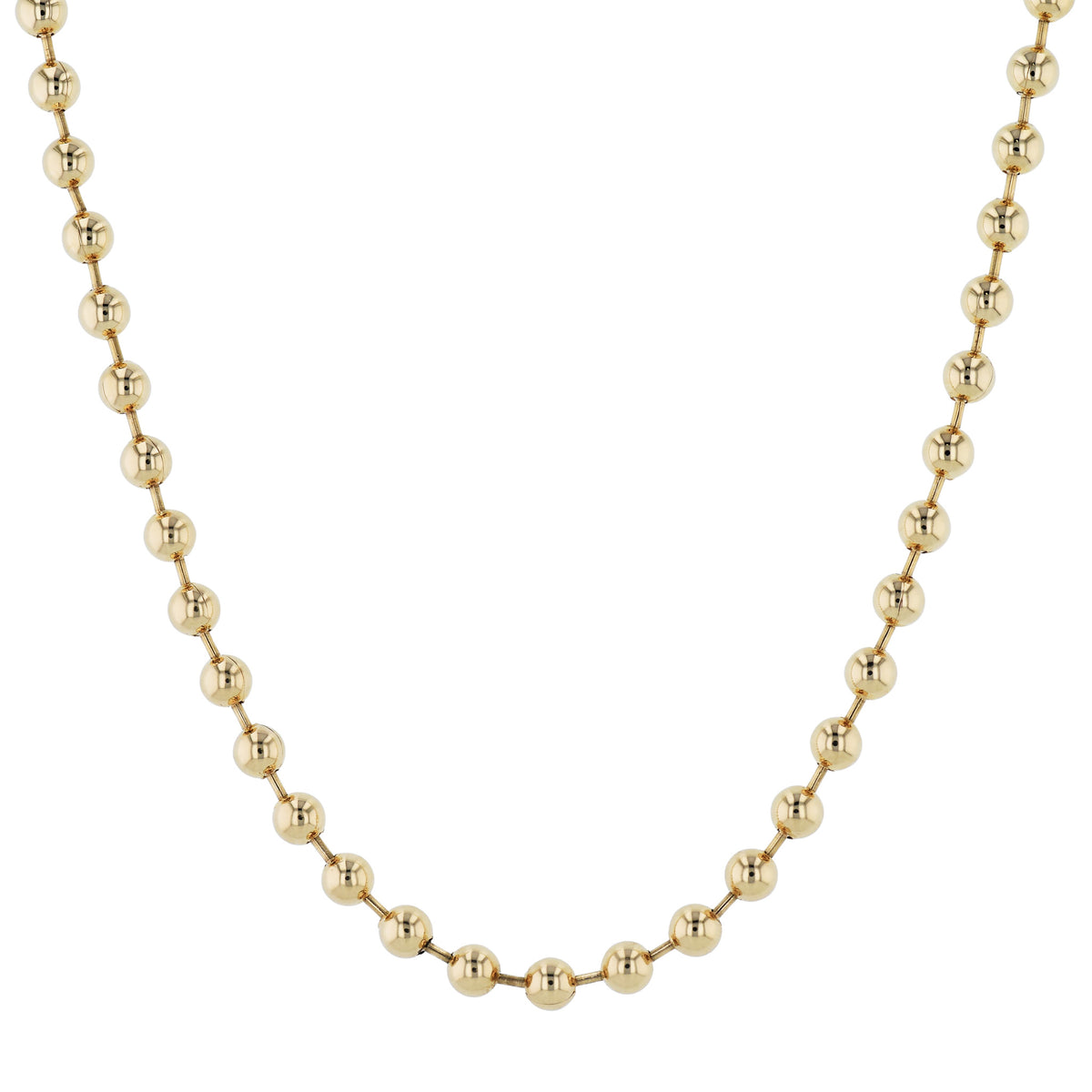 Yellow Gold Diamond Pave Beaded Chain Necklace Necklaces Curated by H
