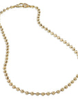 Yellow Gold Diamond Pave Beaded Chain Necklace Necklaces Curated by H