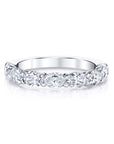 Oval Cut 5-Stone Horizontally Set Diamond Platinum Band Rings H&H Jewels