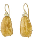 Yellow sapphire Slice Yellow Gold Drop Earrings Earrings H&H Jewels