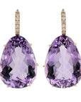 Amethyst Diamond Pave Rose Gold Drop Earrings Earrings H&H Jewels
