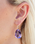 Amethyst Diamond Pave Rose Gold Drop Earrings Earrings H&H Jewels
