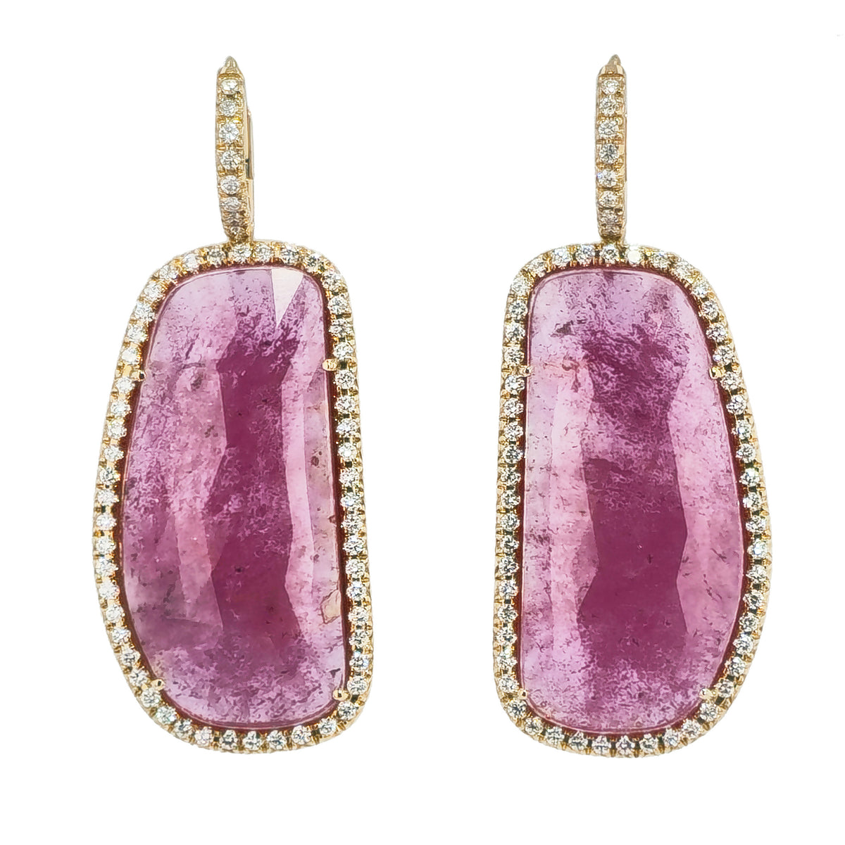 Pink Sapphire Slice Drop Earrings Earrings H&H Jewels