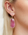 Pink Sapphire Slice Drop Earrings Earrings H&H Jewels