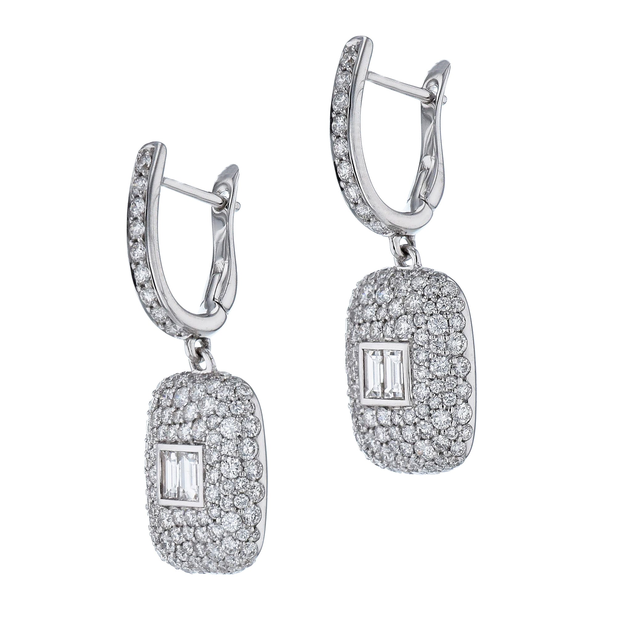 Diamond White Gold Drop Earrings Earrings Curated by H