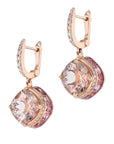 Rose Gold Diamond Morganite and Pink Tourmaline Drop Earrings Earrings Curated by H