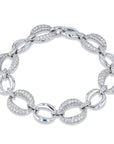 Diamond Pave 18K White Gold Link Bracelet Bracelets Curated by H