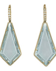 Blue Topaz Yellow Gold Diamond Pave Drop Earrings Earrings H&H Jewels