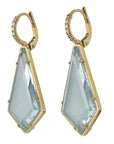 Blue Topaz Yellow Gold Diamond Pave Drop Earrings Earrings H&H Jewels